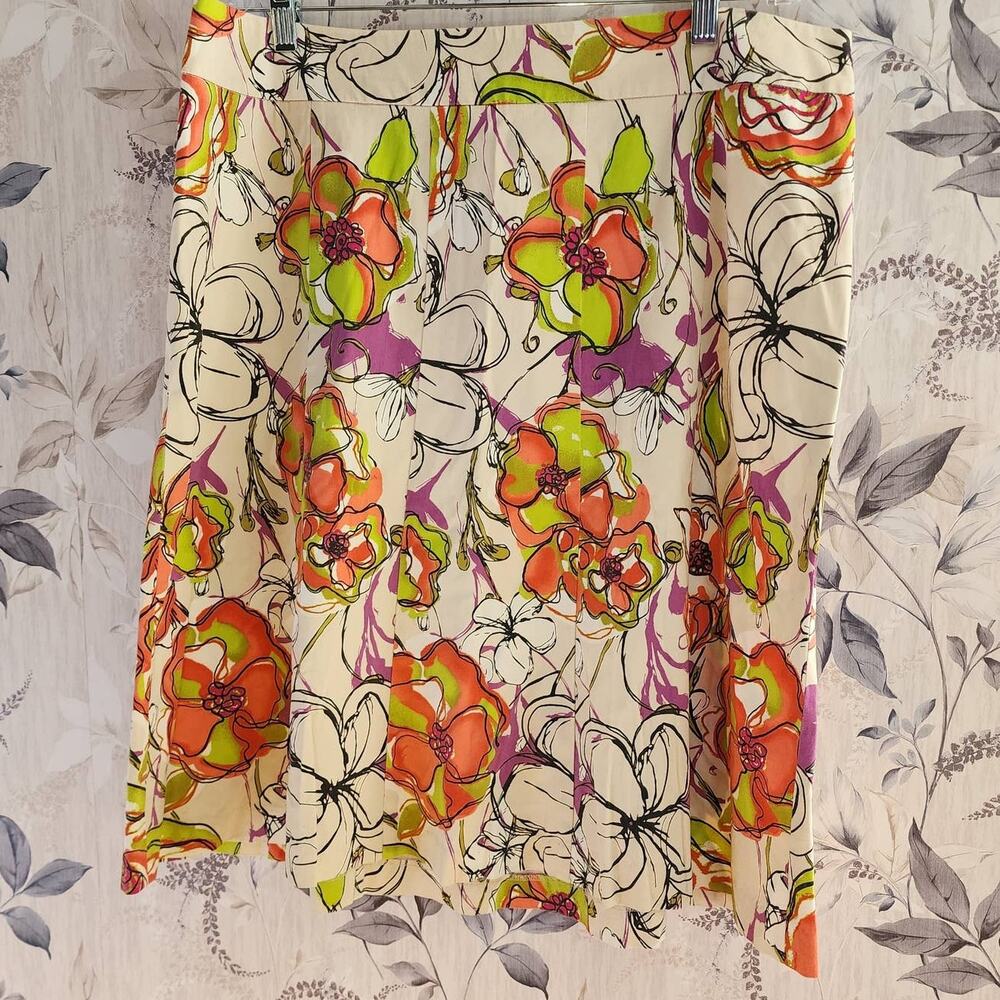 Lane Bryant Plus Size Floral Flowers Multi Colored Plus Size 16 Skirt